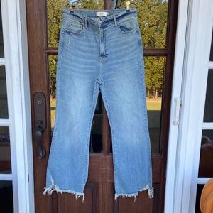 HIDDEN Jeans. High‎ Rise Cropped Flare Raw Hem. Size 34